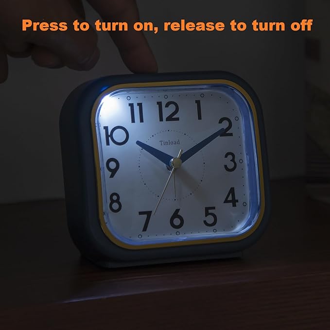4.3" Retro Analog Alarm Clock • Silent Non Ticking • Gentle Wake • Beep Sounds - Image 5