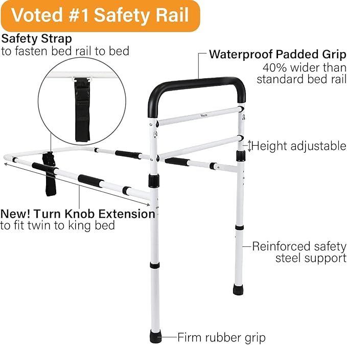 Vaunn Medical New Adjustable Bed Assist Rail Handle and Hand Guard Grab Bar - Image 7