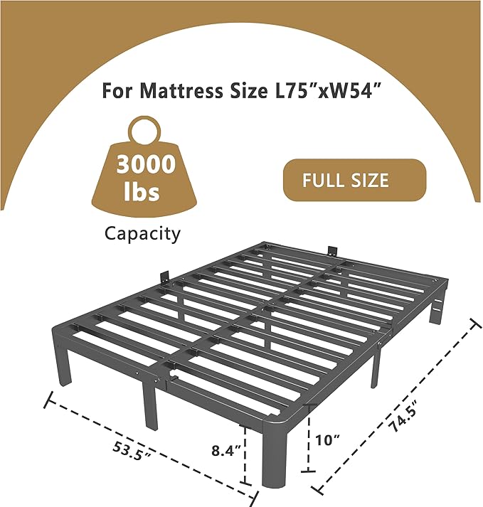 ITIMIDI 10 Inch Full Bed Frames, Platform Bed - Image 2