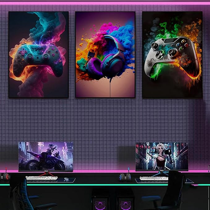 BGFCE Gaming Room Decor Wall Art, Video Theme Canvas Posters - Image 7