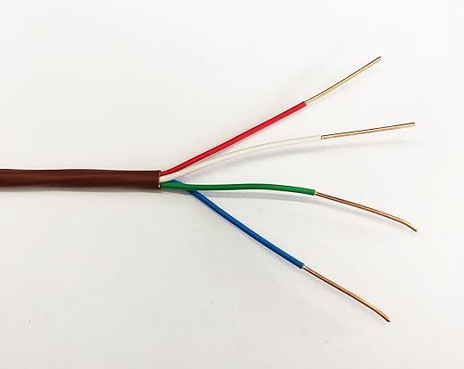 EASTWIRE 18/4 100ft Thermostat Wire, Solid Copper Wire, 18 Gauge Conductor by eastwire