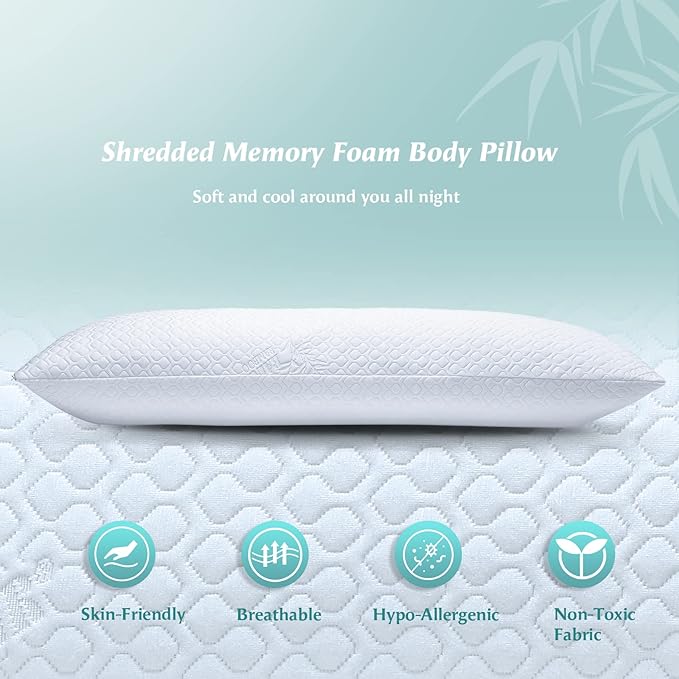 Shredded Memory Foam Full Body Pillow – Side Sleeper – Huggable Long Pillow - Image 5