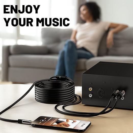 Kxable 3.5mm to RCA Cable 75FT, 2 Male RCA to Aux Stereo Audio Adapter - Image 4