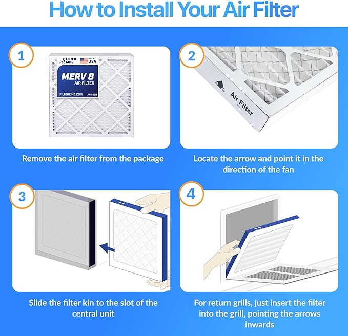 Filter King 6x66x1 Air Filter | 4-PACK | MERV 8 HVAC Pleated A/C Furnace - Image 4