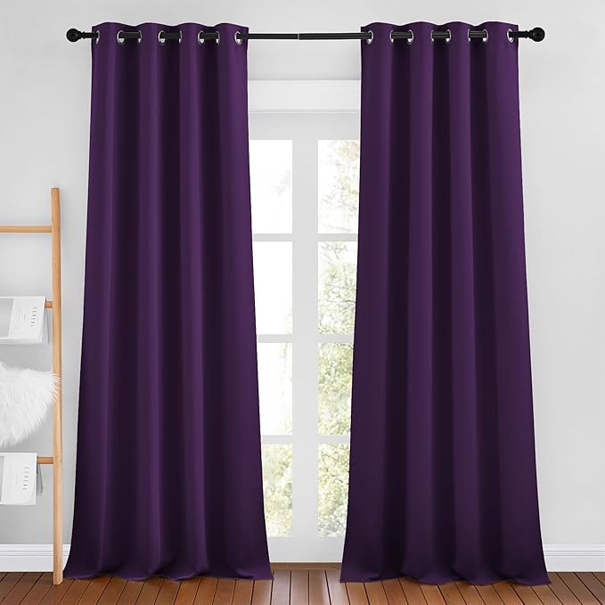 NICETOWN Royal Purple Room Darkening Draperies and Curtains by NICETOWN