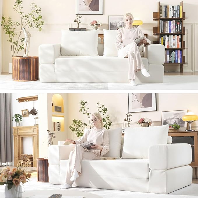 79'' Convertible Sleeper Sofa Bed, 3-in-1 Foldable Floor Couch - Image 6