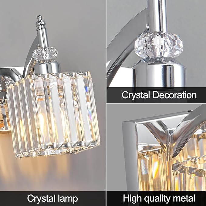 BBLLWJ Modern Wall Sconces Set of Two Chrome Wall Sconces Indoor Wall Lamp - Image 5