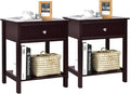 Giantex Nightstand Set of 2, Wood End Table by Giantex