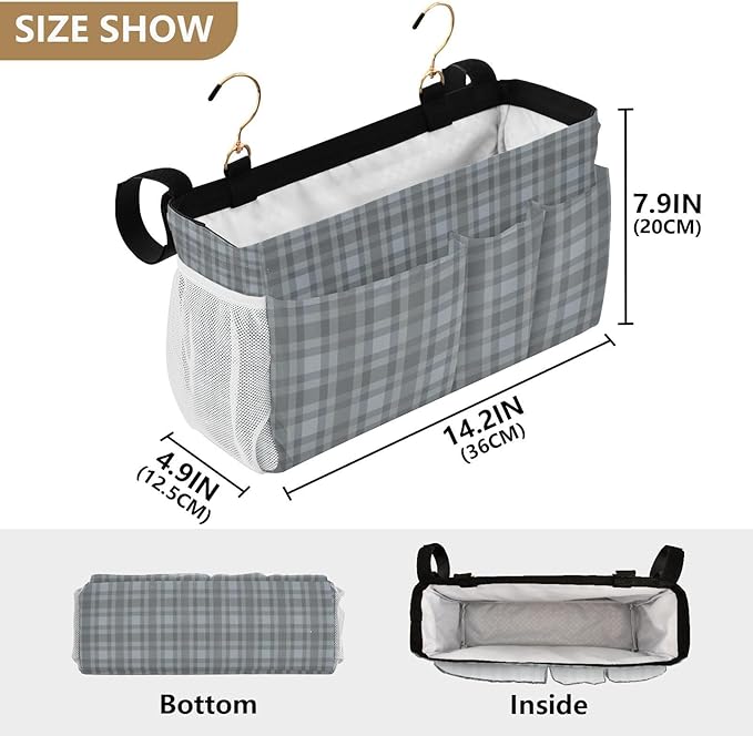 Bedside Caddy Hanging Bunk Bed Caddy Bed Organizer Hanging Pocket - Image 4