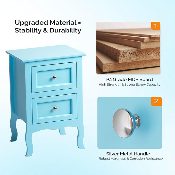 Bonnlo Nightstand Set of 2, Nightstands - Image 4