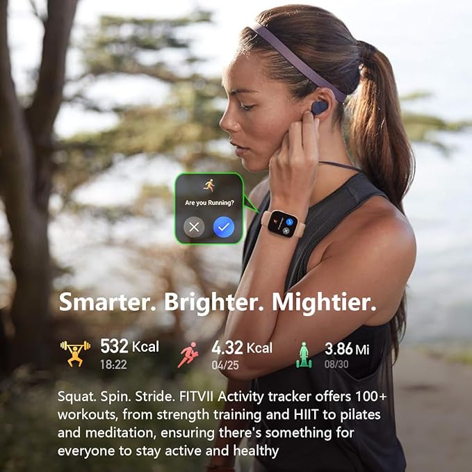 FITVII Health & Fitness Tracker, Smart Watch - Image 7