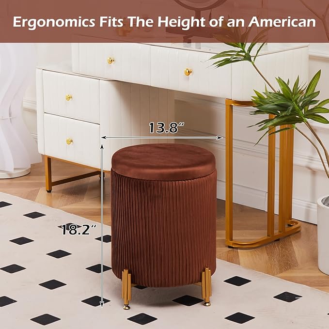 Mxfurhawa Round Ottoman Foot Stool - Image 5