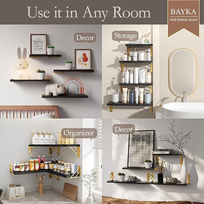BAYKA Floating Shelves for Bedroom Decor, Wall Shelves for Storage, Wall - Image 6