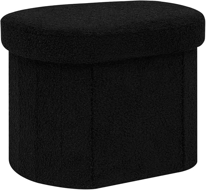 B FSOBEIIALEO Storage Ottoman for Dorm Room, Boucle Folding Storage Ottoman by BFSOBEIIALEO