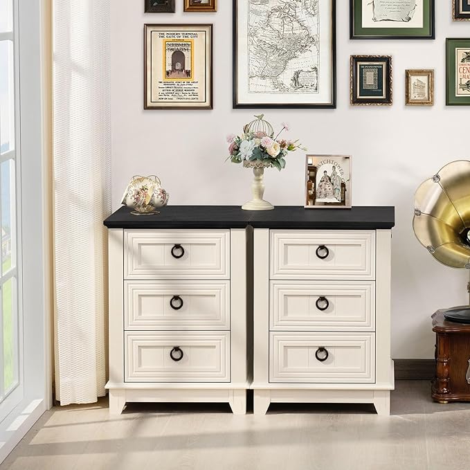 Farmhouse Night Stand Set of 2, Dresser - Image 5