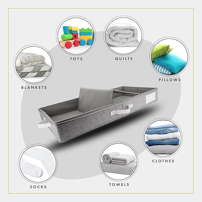 HOMELUX THEORY 2pc Low Profile Under Bed Storage Containers, Thin Under Couch - Image 4