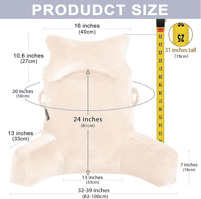 Reading Pillow-Extra Large 31" Bed Rest Pillow - Image 4