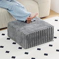Tiita Suqre Stuffed Pouf Ottoman, Stripe Poufs 21×21×10 inch by TiitaHome