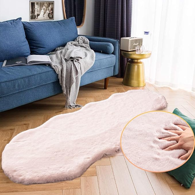 Pink Plush Washable Fluffy Fur Rugs - Image 2