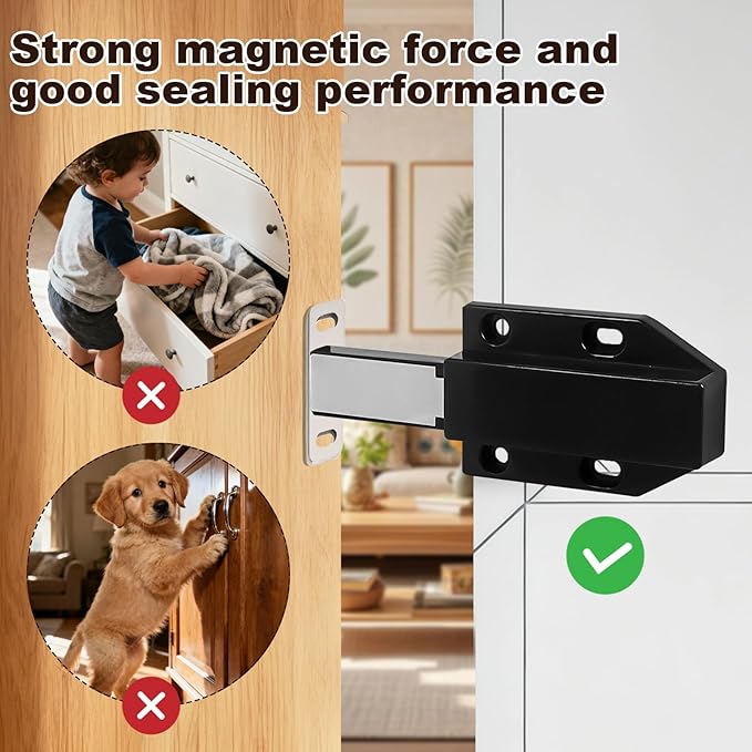 8 Pack Magnetic Push Latch, Heavy Duty Magnetic Touch Latch, - Image 3
