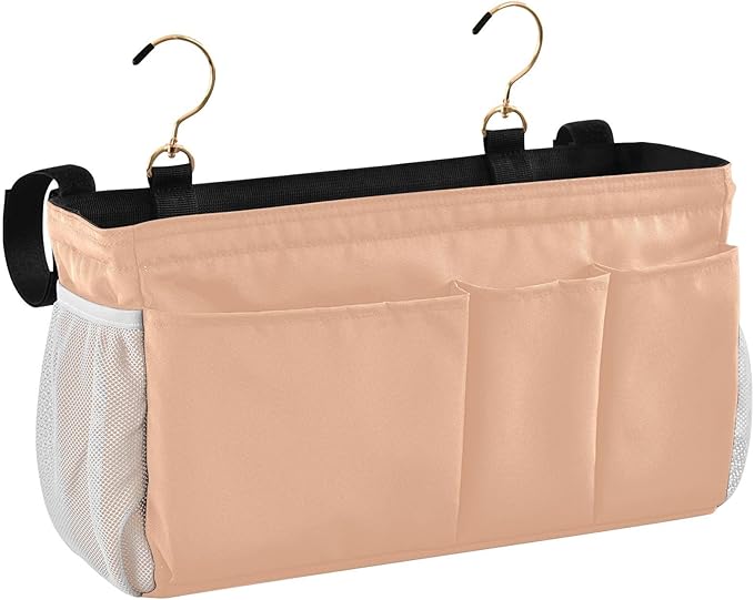 KOPIRIT Peach Orange Bedside Caddy Storage Bag Bedside Organizer by KOPIRIT