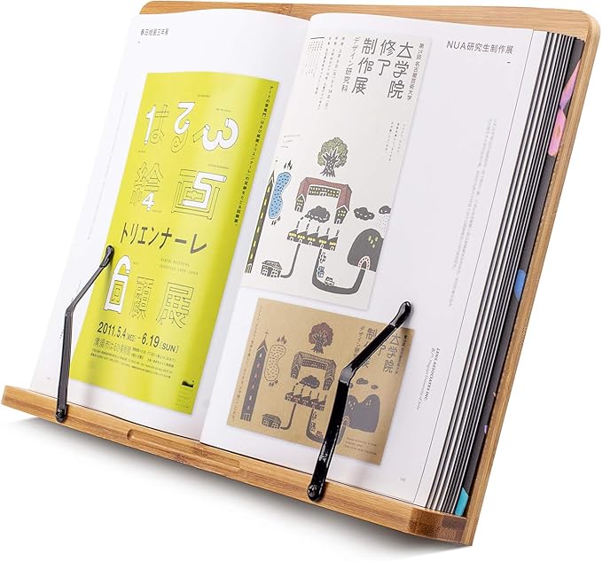 Large A+ Inch XL Bamboo Book Stands & Holders by GoldWish