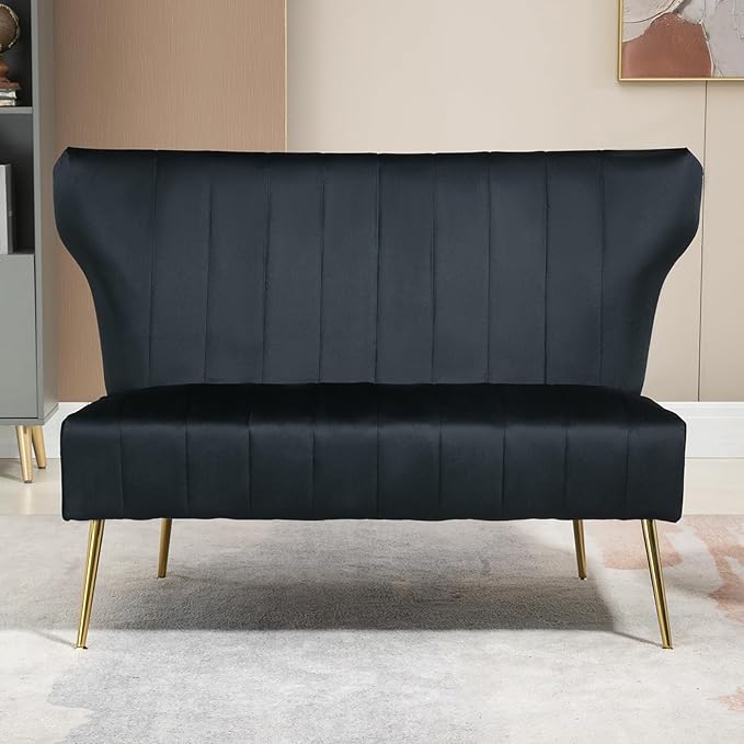 50’’ Armless Loveseat Sofa, Comfy Upholstered Velet Small Couch Sofa by ZJhome