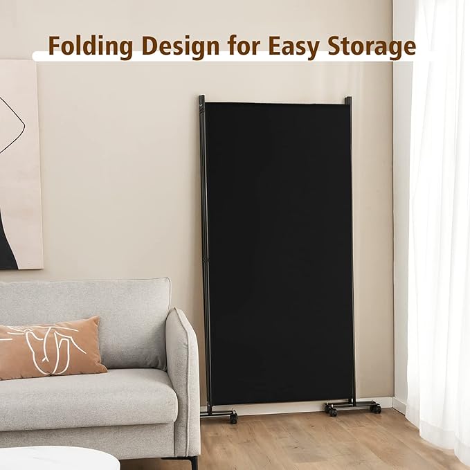 GOFLAME 3 Panel Folding Room Divider, 6FT Rolling Privacy Screen - Image 6