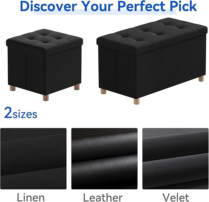 BRIAN & DANY 30 Inches Folding Storage Ottoman Bench, Ottoman - Image 7