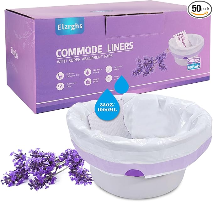 Commode Liners with Absorbent Pads by Elzrghs