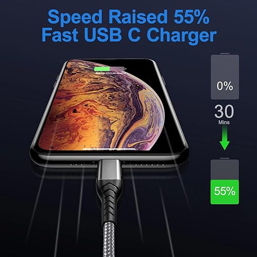 Durcord USB C to USB C Cable, Type C to Type C Charger Braided USB Cable - Image 4