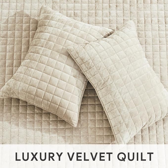 RECYCO Luxury Velvet Quilt Set King Size Bedding Sets, Ultra Soft Velvet - Image 4