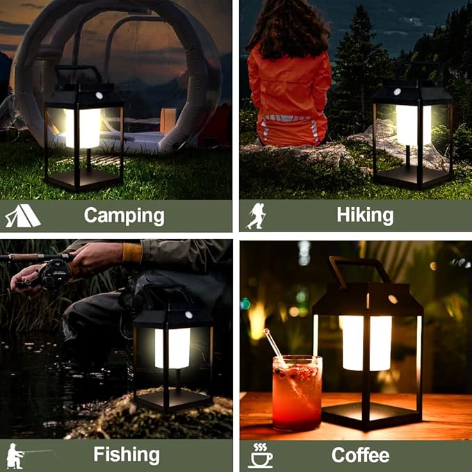 Solar Outdoor Lantern Aluminum LED Portable Rechargeable Table Lamp 35W 3000K - Image 8
