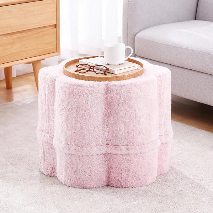 Tiita Floral Pouf Ottoman, Foot Stools Ottoman by TiitaHome