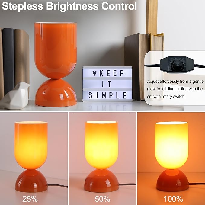 8.9" Modern Glass Table Lamp for Living Room, Dimmable Desk Lamps for Bedroom - Image 7