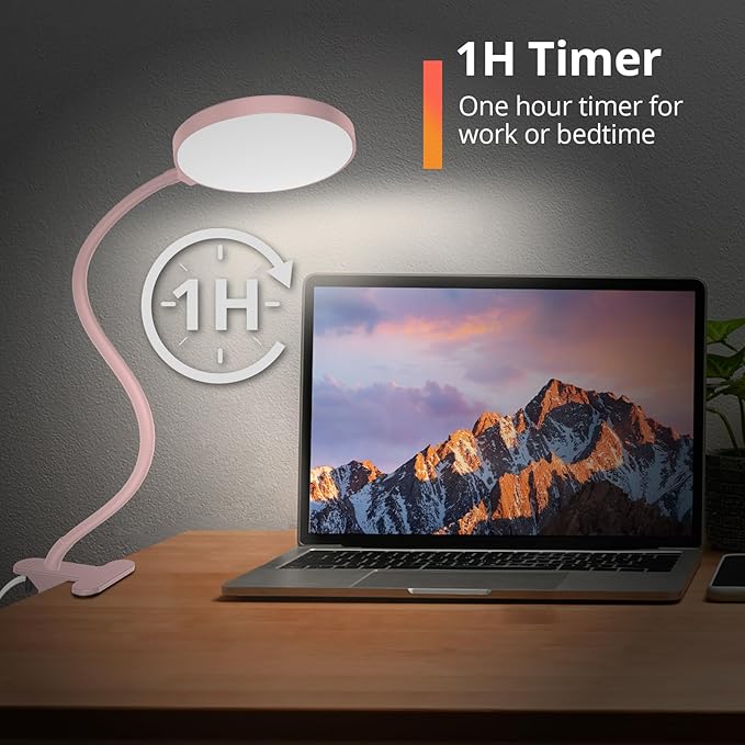 Reading Light with Remote, LED Desk Lamp Clip on RA>95 Dimmable Flexible - Image 5