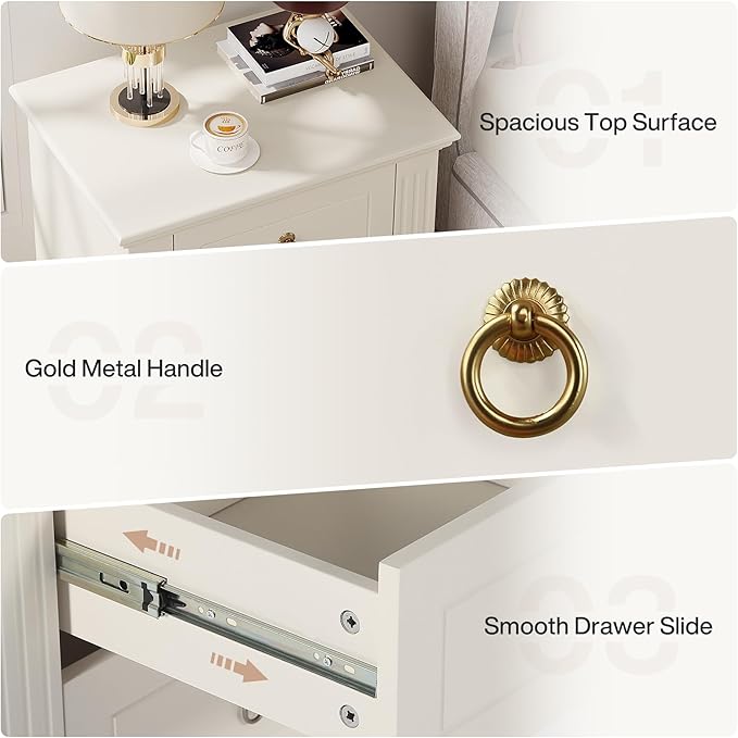 Tribesigns 3-Drawer Nightstand, Modern Bedside Table - Image 6