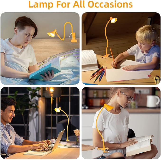 Desk Lamp Clip on Lamp for Bed Headboard LED Reading Light for Bed, 3 Colors 10 - Image 6