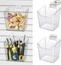 Clear Slatwall Bins, 4 Pack Slat Wall Accessories Cups Hooks Assemble Set Fit by LIGHTDUST