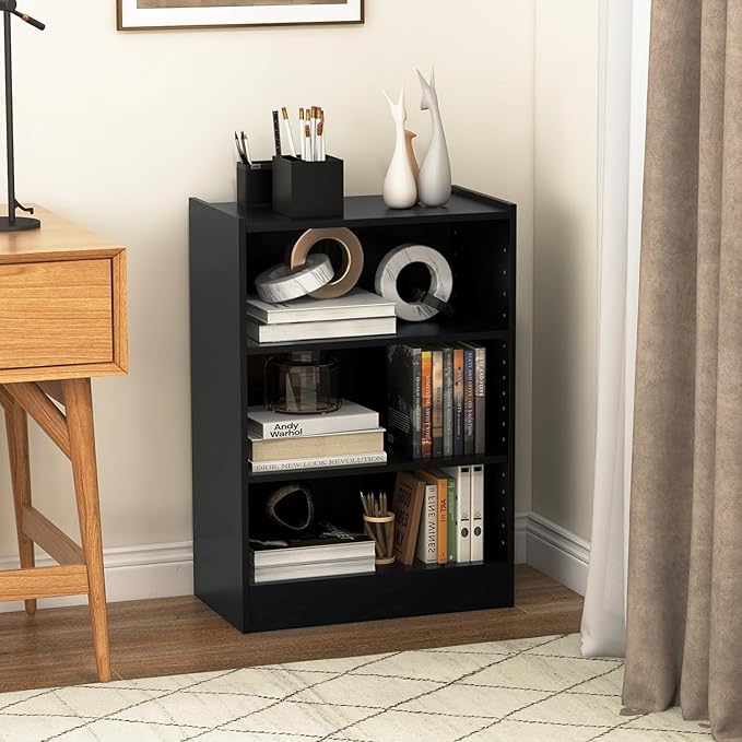 LOKO 3-Tier Open Bookcase Set of 2, Modern 3-Cube Bookshelf - Image 2