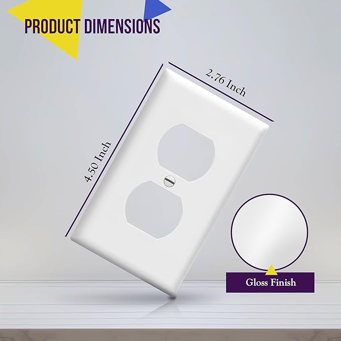ENERLITES Duplex Wall Plates, Electrical Outlet Covers, Standard Size 1-Gang - Image 3