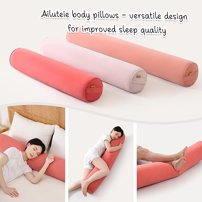 Body Pillow for Adults – Long Bolster Pillow for Bed, Round Cuddle Pillow - Image 6