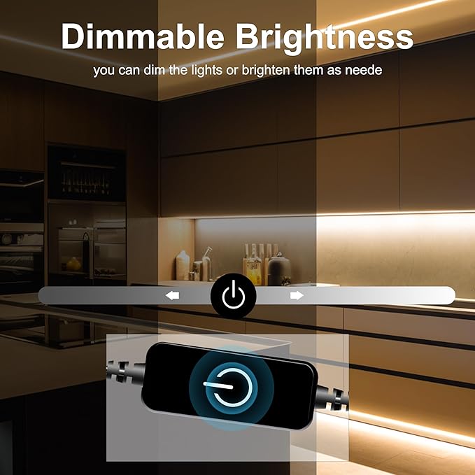 COB LED Strip, LED Strip Lights 5M/16.4ft, Touch Dimmable LED Strips, 2700K - Image 4