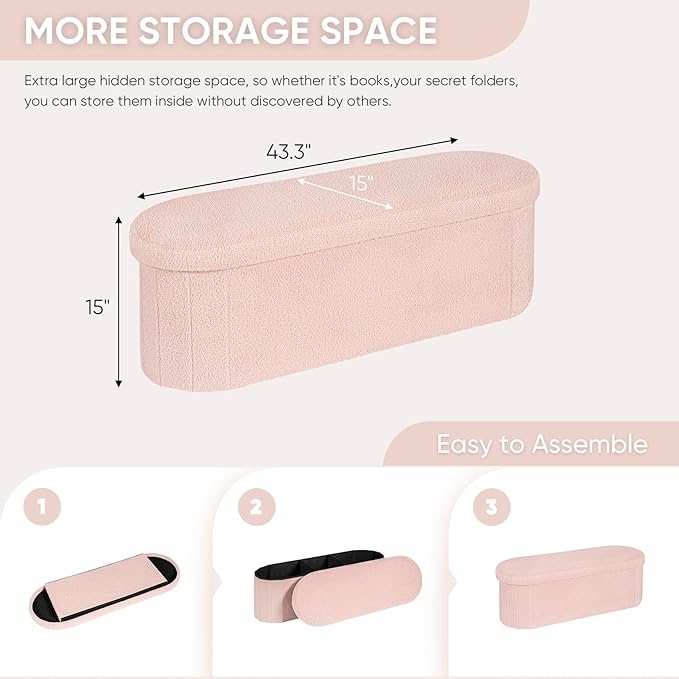 B FSOBEIIALEO Ottoman with Storage - Image 3