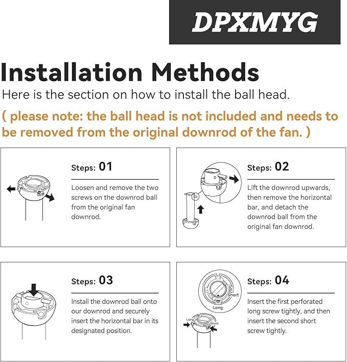 DPXMYG 60 inch Ceiling Fan Downrod - Image 4