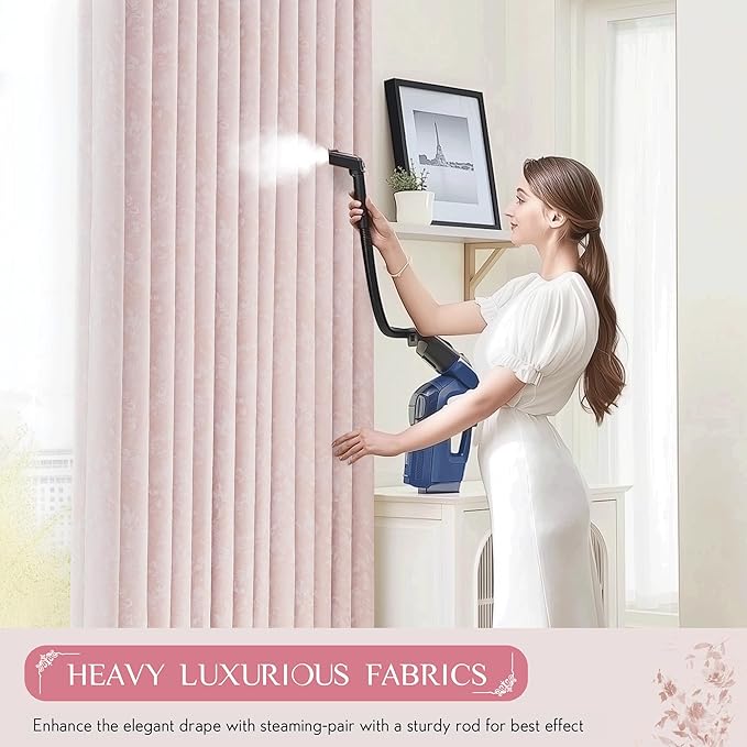 Beauoop Pink Floral Jacquard Blackout Curtains 90 Inches Long 2 Panels - Image 7