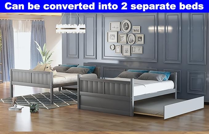 STERXONE Best Thicken Solid Wood Full Over Full Bunk Bed - Image 3