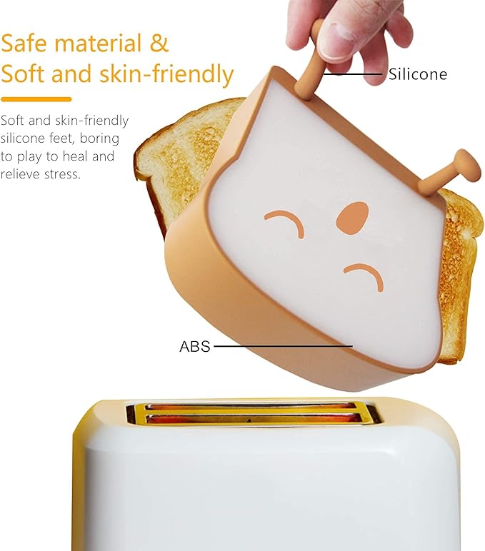 QANYI Cool Toast Bread Night Lamp, Desk Lamp Gifts - Image 5