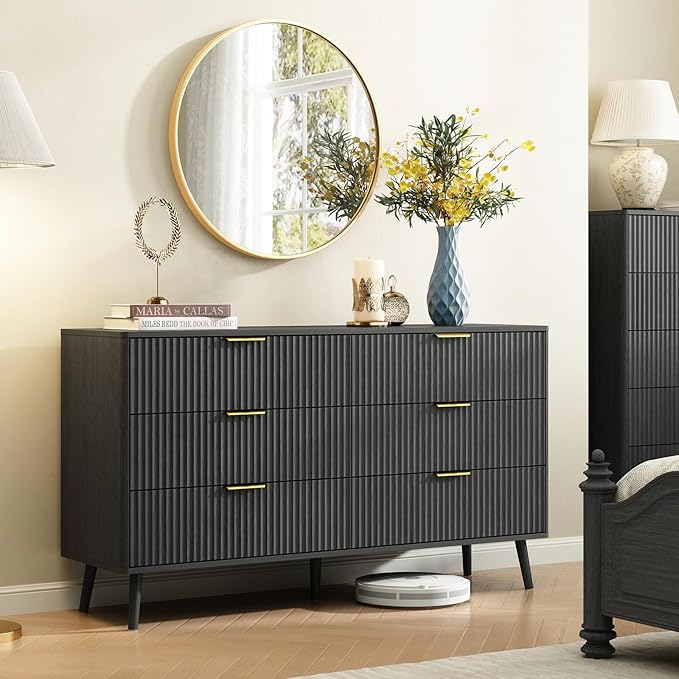 CARPETNAL Fluted 6 Drawer Dresser - Image 8