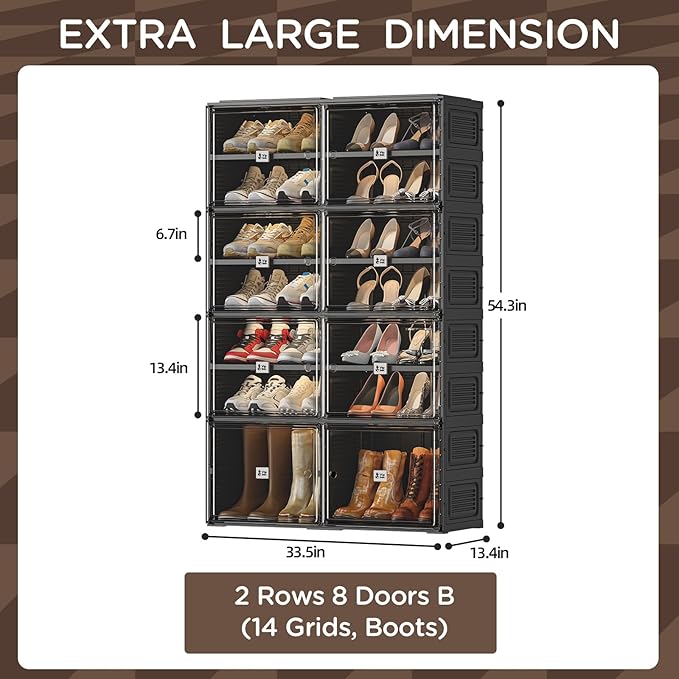 Black Shoe Rack Organizer Cabinet - Image 3
